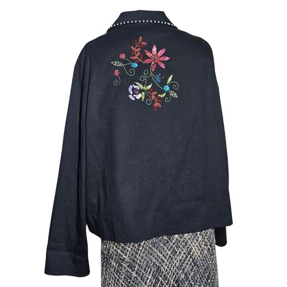 Black Sequin Embellished Blazer Jacket Size XL - Picture 2 of 4